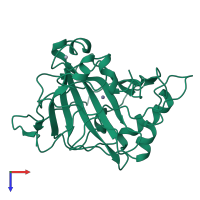 PDB entry 1ca3 coloured by chain, top view.