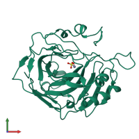 PDB entry 1cai coloured by chain, front view.