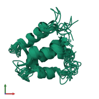 PDB entry 1cb1 coloured by chain, ensemble of 13 models, front view.