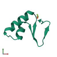 PDB entry 1cbn coloured by chain, front view.