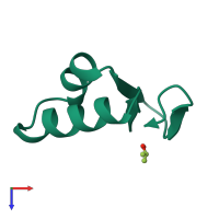 PDB entry 1cbn coloured by chain, top view.