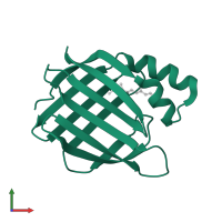 Cellular retinoic acid-binding protein 2 in PDB entry 1cbs, assembly 1, front view.