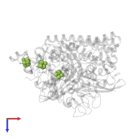 IRON/SULFUR CLUSTER in PDB entry 1cc1, assembly 1, top view.