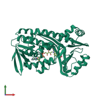 PDB entry 1cc6 coloured by chain, front view.