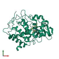 PDB entry 1ccb coloured by chain, front view.