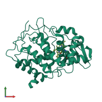 PDB entry 1ccc coloured by chain, front view.