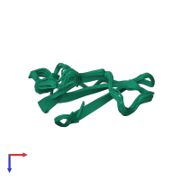 PDB entry 1ccq coloured by chain, ensemble of 20 models, top view.