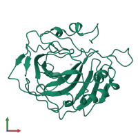 Carbonic anhydrase 2 in PDB entry 1ccs, assembly 1, front view.