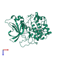 cAMP-dependent protein kinase catalytic subunit alpha in PDB entry 1cdk, assembly 1, top view.