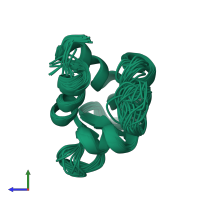 PDB entry 1cdn coloured by chain, ensemble of 24 models, side view.
