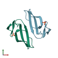 PDB entry 1cdt coloured by chain, front view.
