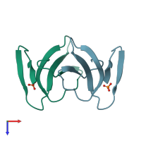 PDB entry 1cdt coloured by chain, top view.