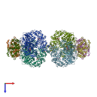 PDB entry 1ce8 coloured by chain, top view.