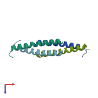 PDB entry 1ce9 coloured by chain, top view.