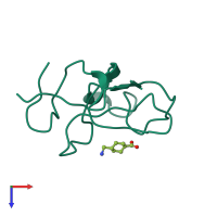 Monomeric assembly 1 of PDB entry 1ceb coloured by chemically distinct molecules, top view.