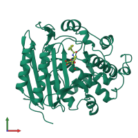 PDB entry 1ceg coloured by chain, front view.