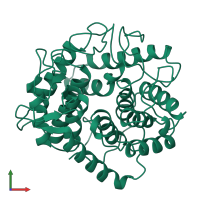 PDB entry 1cem coloured by chain, front view.