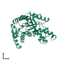 PDB entry 1ceq coloured by chain, front view.