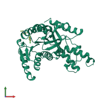 PDB entry 1cet coloured by chain, front view.