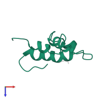 C5a anaphylatoxin in PDB entry 1cfa, assembly 1, top view.