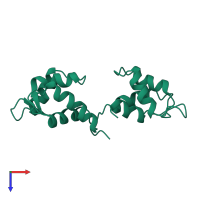 Calmodulin-1 in PDB entry 1cfc, assembly 1, top view.