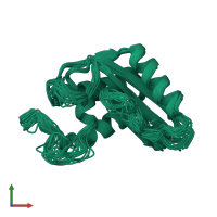 PDB entry 1cfe coloured by chain, ensemble of 20 models, front view.