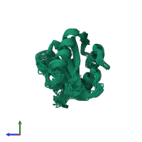 PDB entry 1cfe coloured by chain, ensemble of 20 models, side view.
