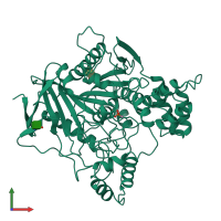 PDB entry 1cfj coloured by chain, front view.
