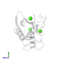 CALCIUM ION in PDB entry 1cgf, assembly 1, side view.