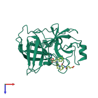 PDB entry 1cgh coloured by chain, top view.