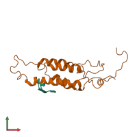 PDB entry 1cgm coloured by chain, front view.