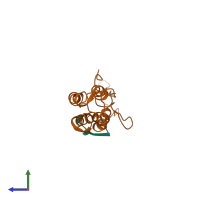 PDB entry 1cgm coloured by chain, side view.