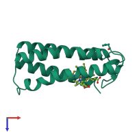 PDB entry 1cgo coloured by chain, top view.