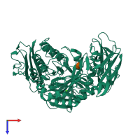 PDB entry 1cgu coloured by chain, top view.