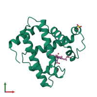 PDB entry 1ch7 coloured by chain, front view.