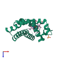 PDB entry 1ch7 coloured by chain, top view.