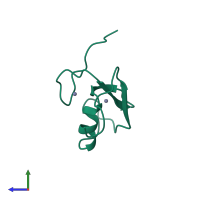 PDB entry 1chc coloured by chain, side view.