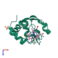 PDB entry 1chi coloured by chain, top view.