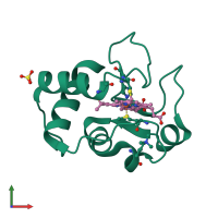 PDB entry 1chj coloured by chain, front view.