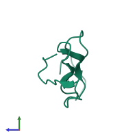 PDB entry 1chv coloured by chain, side view.