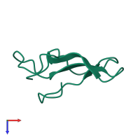 PDB entry 1chv coloured by chain, top view.