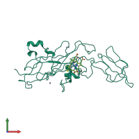 PDB entry 1ci3 coloured by chain, front view.