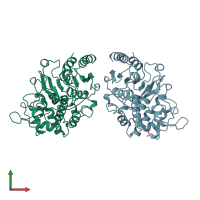PDB entry 1ci8 coloured by chain, front view.
