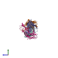 PDB entry 1cic coloured by chain, side view.