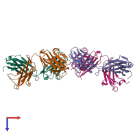 PDB entry 1cic coloured by chain, top view.