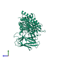 PDB entry 1ciy coloured by chain, side view.