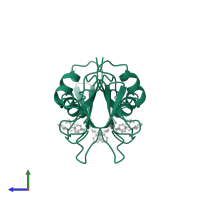 Growth factor receptor-bound protein 2 in PDB entry 1cj1, assembly 1, side view.