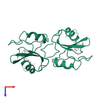 Growth factor receptor-bound protein 2 in PDB entry 1cj1, assembly 1, top view.
