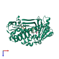 PDB entry 1cj2 coloured by chain, top view.