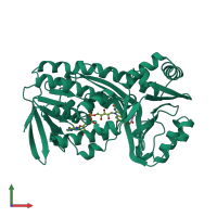 PDB entry 1cj4 coloured by chain, front view.